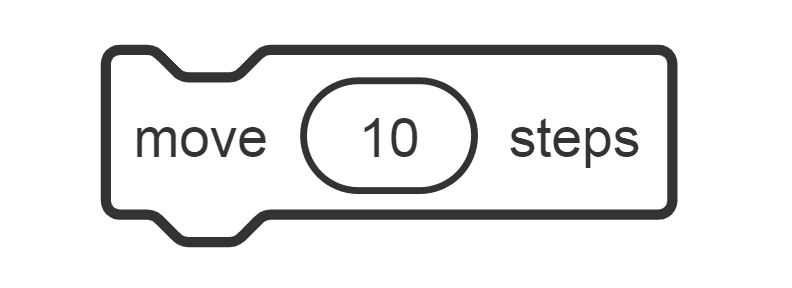 Large Blocks Black and white image of large print of Scratch block